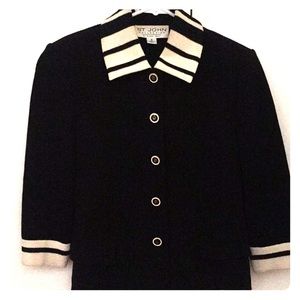 St. John Collection Knit Jacket Black 2 EUC